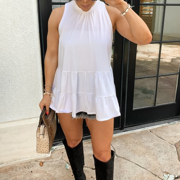 Boho Tired Tunic Tank Top - Size Small - Picture 3 of 3